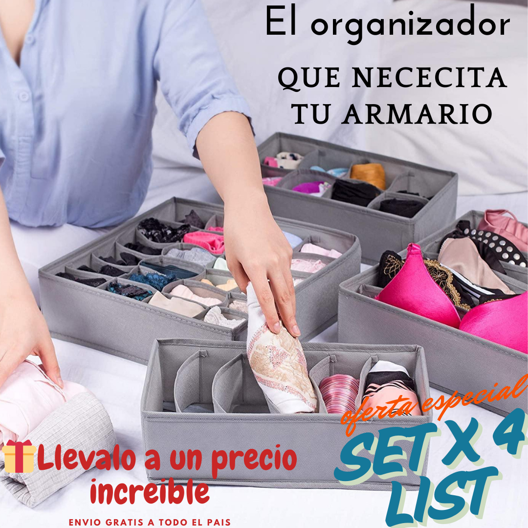 ORGANIZA TU ROPA INTERIOR👙CON EL SET X4 PIEZAS🤩