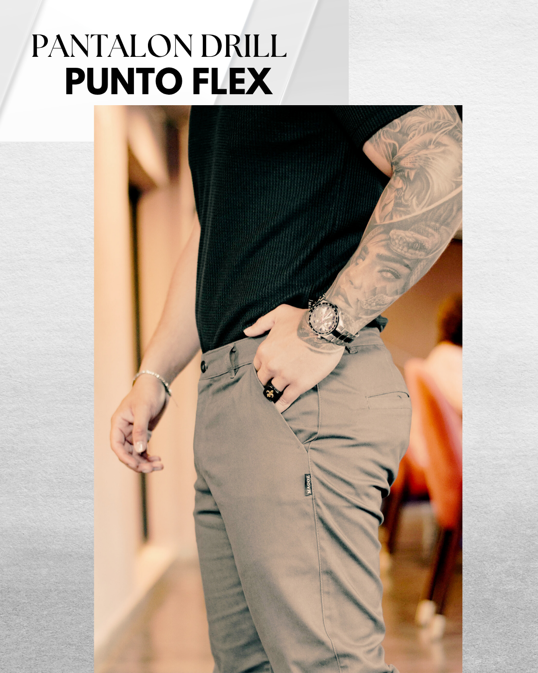 🐱‍🏍Pantalón drill punto Flex✨