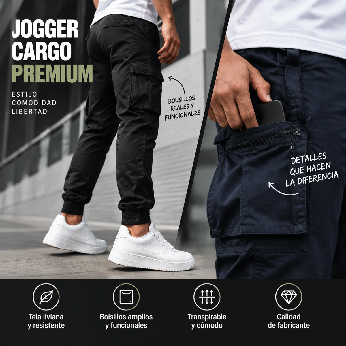 💎JOGGER CARGO PREMIUM  Comodidad, Estilo y Precio de Fábrica