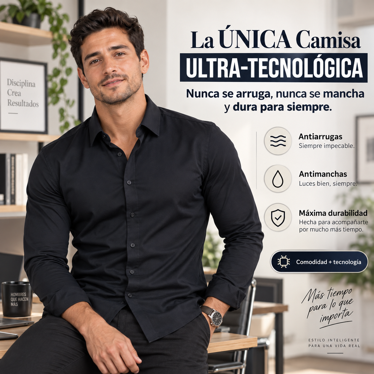 💎Camisa Ultra Tecnológica | Antiarrrugas, Antimanchas y Elasticidad 4D💎