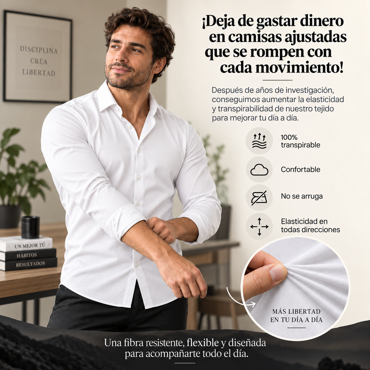 💎Camisa Ultra Tecnológica | Antiarrrugas, Antimanchas y Elasticidad 4D💎
