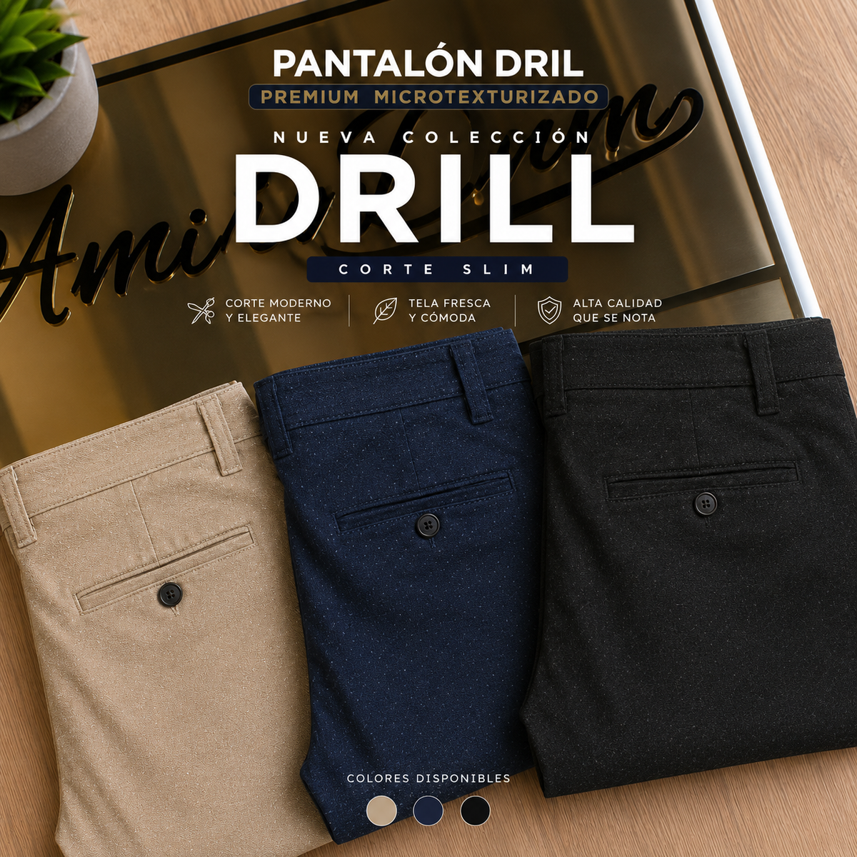 💥PANTALON DRIL PREMIUM MICROTEXTURIZADO👖