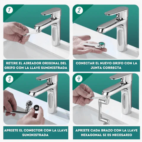 Grifo giratoria para una limpieza fácil🫧