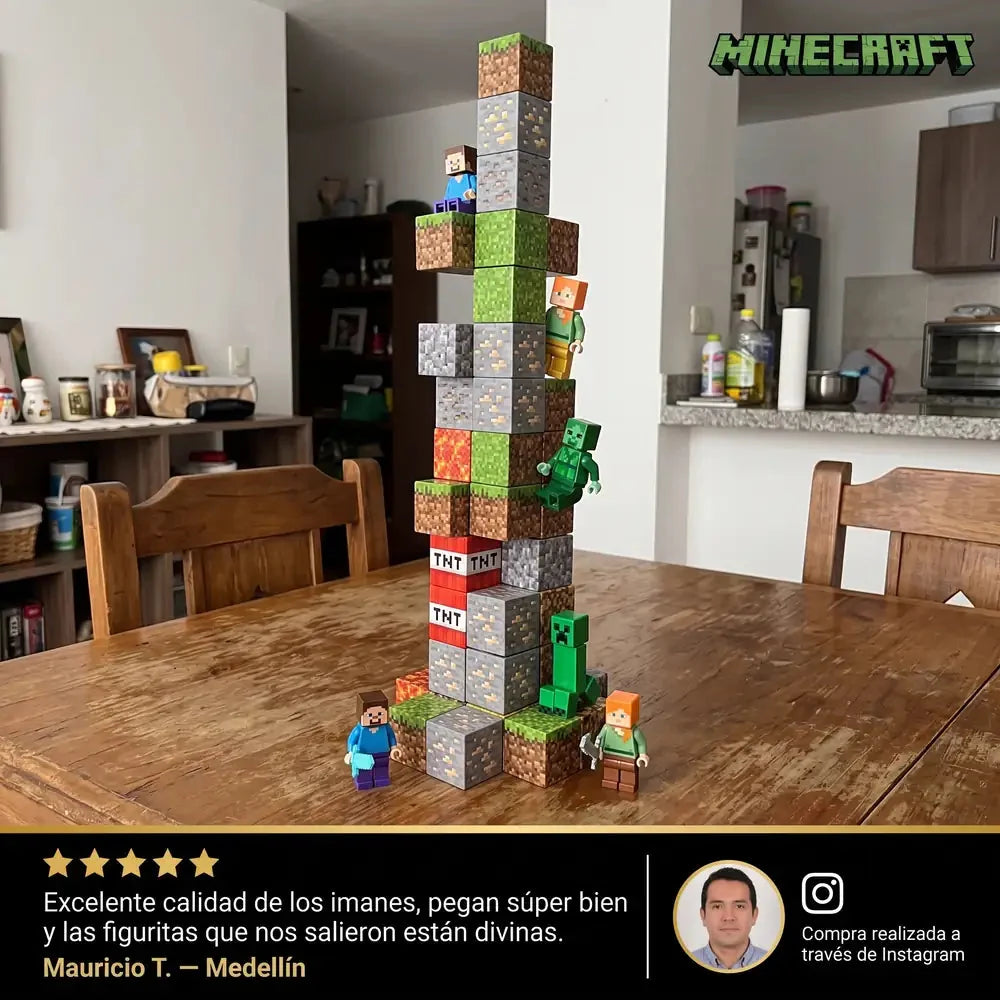 Una torre de bloques magnéticos